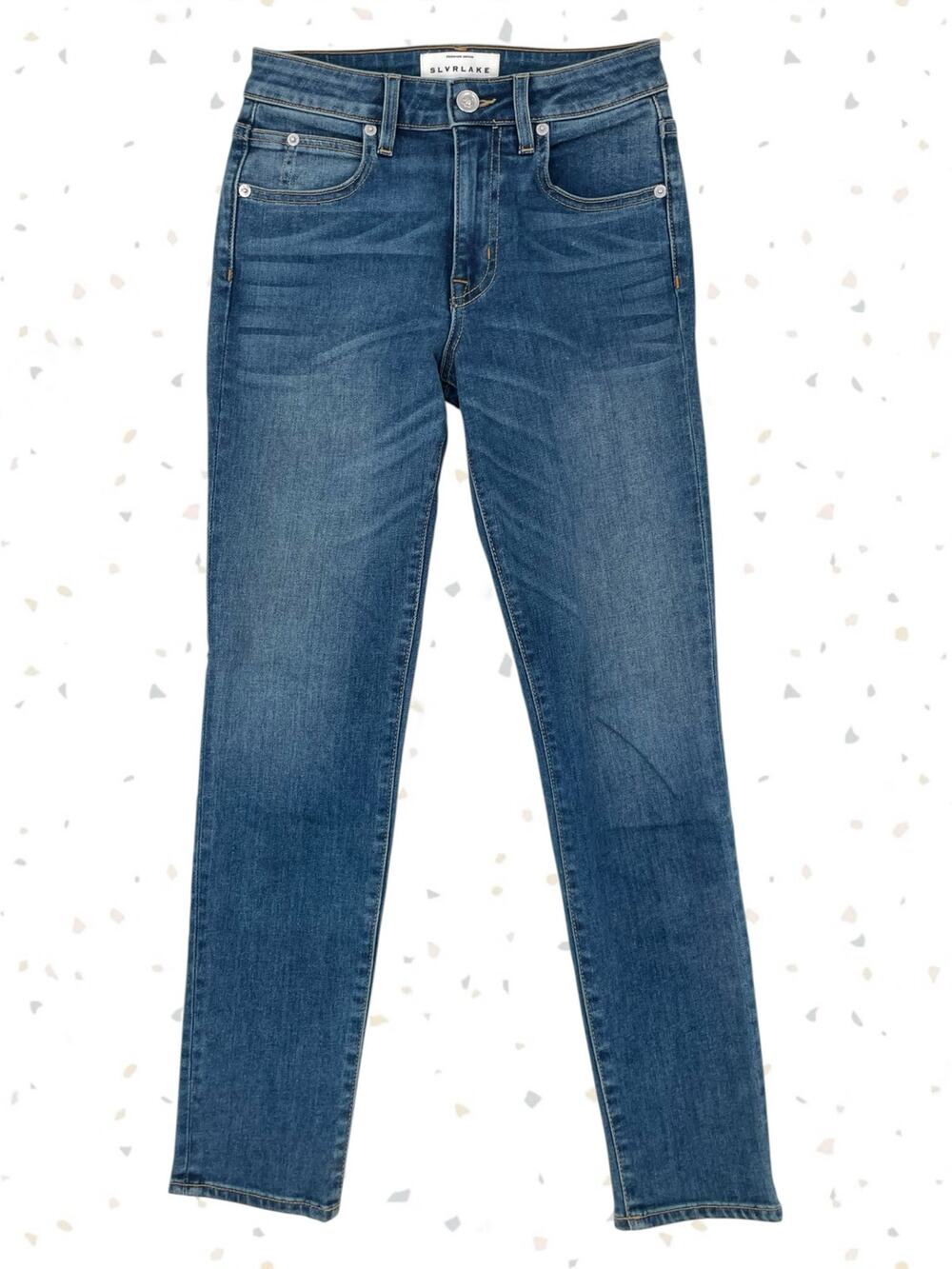 SLVRLAKE Lou Lou Blue Jeans Ankle Leg Paris Style Skinny Denim Zip Fly Size 24